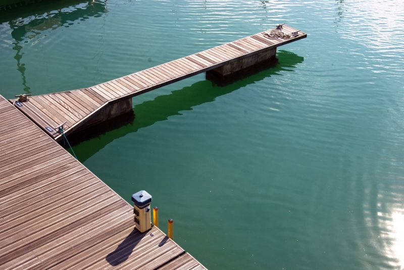 Professional dock repair team at work